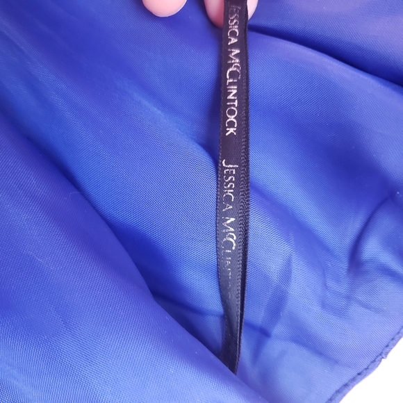 Jessica McClintock Gunne Sax 00s Blue strapless party dress sz 3 new years - Picture 5 of 13